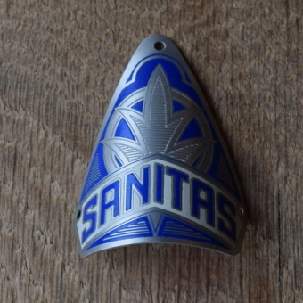 Steuerkopfschild Sanitas Dresden, 30er Jahre, Originalschild aus Sammlungsbestand 