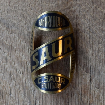 Steuerkopfschild Saur, 30-50er Jahre, Originalschild aus Sammlungsbestand 