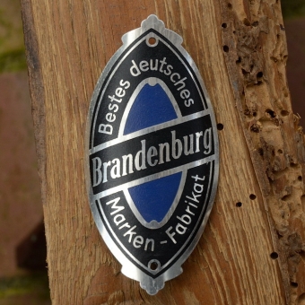 Steuerkopfschild BRANDENBURG, 30-50er Jahre, Originalschild aus Sammlungsbestand 