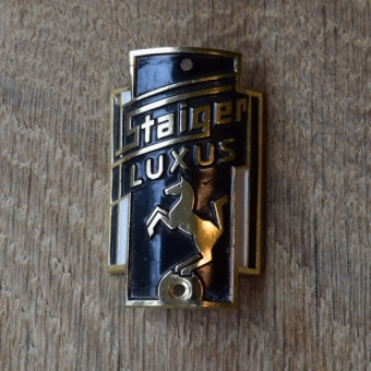 Steuerkopfschild Staiger Luxus, 60er Jahre, Originalschild aus Sammlungsbestand 