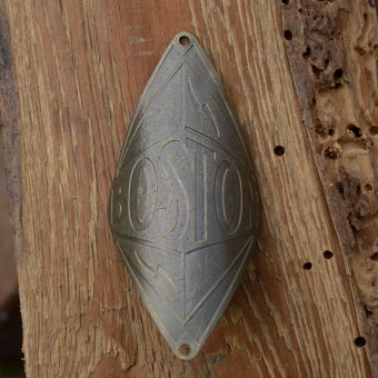 Steuerkopfschild BOSTON, 30-50er Jahre, Originalschild aus Sammlungsbestand 