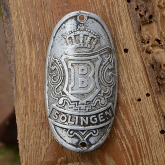 Steuerkopfschild BOLLENBEDE, Solingen, 30-50er Jahre, Originalschild aus Sammlungsbestand 