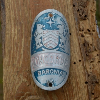 Steuerkopfschild CONCORDIA, Bielefeld, 30-50er Jahre, Originalschild aus Sammlungsbestand 
