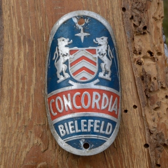 Steuerkopfschild CONCORDIA, Bielefeld, 30-50er Jahre, Originalschild aus Sammlungsbestand 