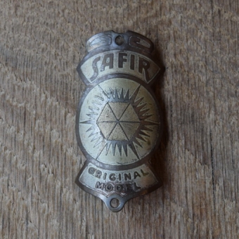 Steuerkopfschild Safir, 30-50er Jahre, Originalschild aus Sammlungsbestand 