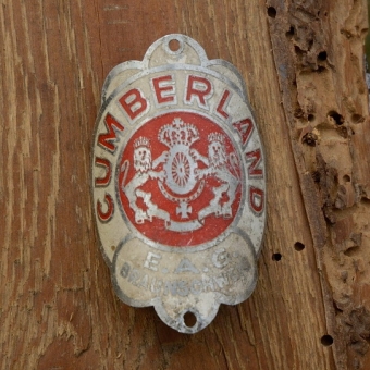 Steuerkopfschild CUMBERLAND, Braunschweig, 30-50er Jahre, Originalschild aus Sammlungsbestand 