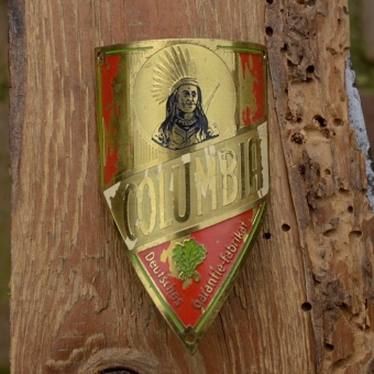 Steuerkopfschild COLUMBIA, 30-50er Jahre, Originalschild aus Sammlungsbestand 