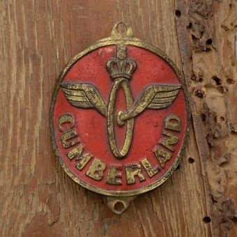 Steuerkopfschild CUMBERLAND, Braunschweig, 30-50er Jahre, Originalschild aus Sammlungsbestand 