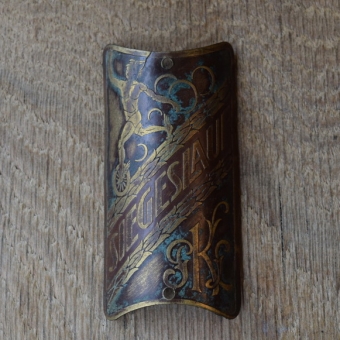 Steuerkopfschild Siegeslauf (kleiner Spannungsriss im oberen Bereich), 20er Jahre, Originalschild aus Sammlungsbestand 