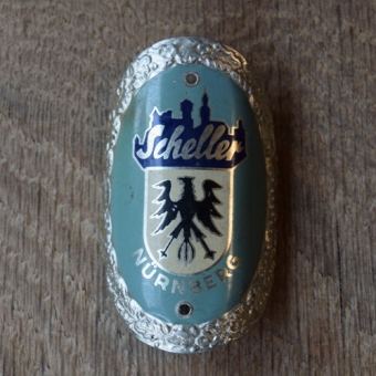 Steuerkopfschild Scheller Nürnberg, 50er Jahre, Originalschild aus Sammlungsbestand 