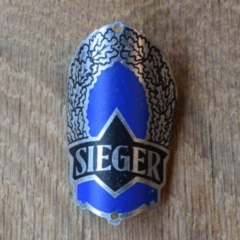 Steuerkopfschild Sieger, 50er Jahre, Originalschild aus Sammlungsbestand 