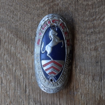 Steuerkopfschild Stricker, 50er Jahre, Originalschild aus Sammlungsbestand 