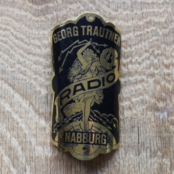 Steuerkopfschild Radio, 20er Jahre, Originalschild aus Sammlungsbestand 