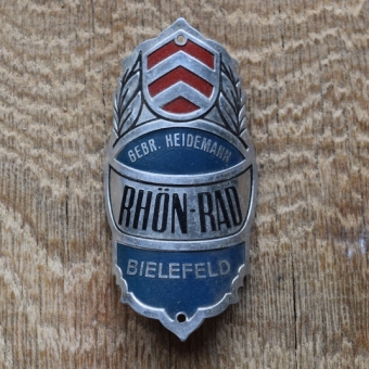 Steuerkopfschild Rhön-Rad, 50er Jahre, Originalschild aus Sammlungsbestand 
