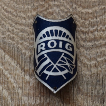 Steuerkopfschild Roig, 30er Jahre, Originalschild aus Sammlungsbestand 