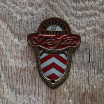 Steuerkopfschild Tefa Bielefeld, 50er Jahre, Originalschild aus Sammlungsbestand 