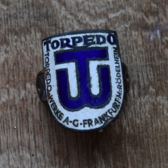 Steuerkopfschild Torpedo, 30er Jahre, Originalschild aus Sammlungsbestand 