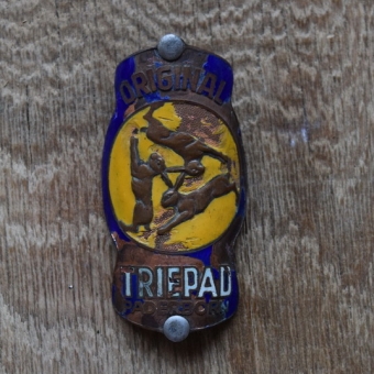 Steuerkopfschild Triepad Paderborn, 30er Jahre, Originalschild aus Sammlungsbestand 