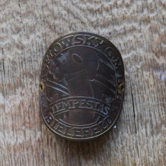 Steuerkopfschild Tempestas Kaselowsky Bielefeld, 30er Jahre, Originalschild aus Sammlungsbestand 