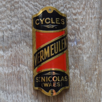 Steuerkopfschild Vermeulen, 20-30er Jahre, Originalschild aus Sammlungsbestand 