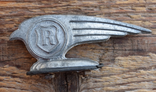 Schutzblechfigur RABENEICK, Alu Druckguss, orig. Altbestand 50er Jahre, Zustand siehe Bild 