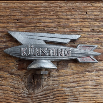 Schutzblechfigur KÜNSTING, Alu Druckguss, orig. Altbestand 50er Jahre, Zustand siehe Bild 