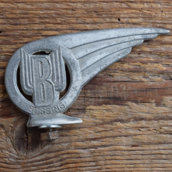 Schutzblechfigur BÜSSING, Alu Druckguss, orig. Altbestand 50er Jahre, Zustand siehe Bild 