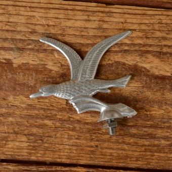 Universale Schutzblechfigur VOGEL - passend für jedes Rad, Alu Druckguss, orig. Altbestand 30-50er Jahre, Zustand siehe Bild 