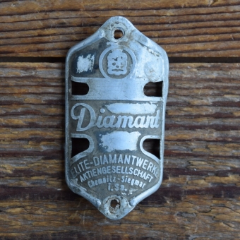 Steuerkopfschild DIAMANT, 50er Jahre, Originalschild aus Sammlungsbestand 