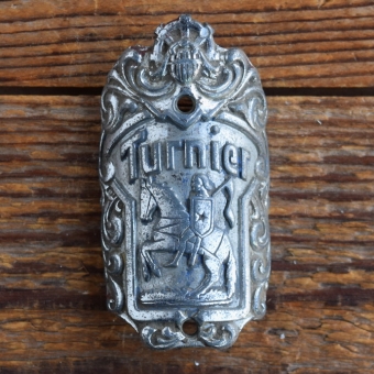 Steuerkopfschild TURNIER, 50er Jahre, Originalschild aus Sammlungsbestand 