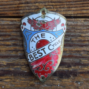 Steuerkopfschild THE BEST CYCLE, 50er Jahre, Originalschild aus Sammlungsbestand 