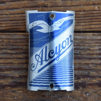 Steuerkopfschild ALCYON, 50er Jahre, Originalschild aus Sammlungsbestand 