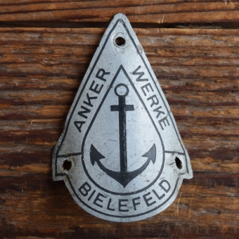Steuerkopfschild ANKER, 30er Jahre, Originalschild aus Sammlungsbestand 