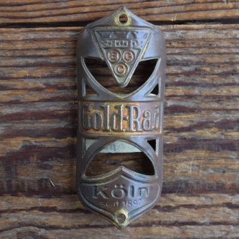 Steuerkopfschild GOLD-RAD, 50er Jahre, Originalschild aus Sammlungsbestand 