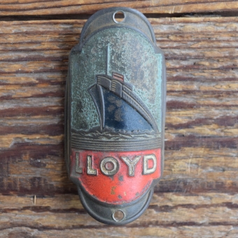 Steuerkopfschild LLOYD, 50er Jahre, Originalschild aus Sammlungsbestand 