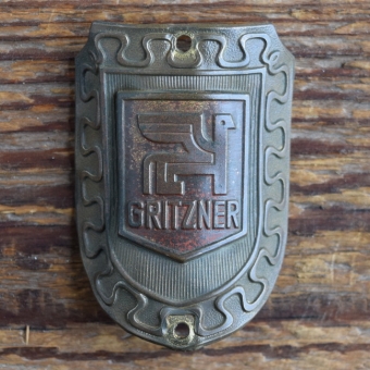 Steuerkopfschild GRITZNER, 50er Jahre, Originalschild aus Sammlungsbestand 