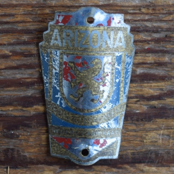 Steuerkopfschild ARIZONA, 60er Jahre, Originalschild aus Sammlungsbestand 