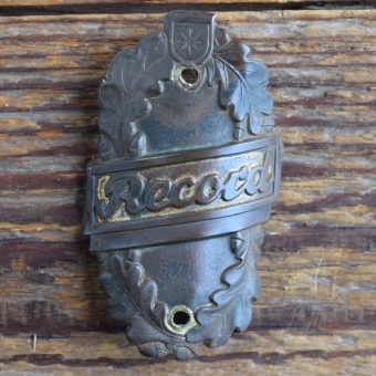 Steuerkopfschild RECORD, 50er Jahre, Originalschild aus Sammlungsbestand 