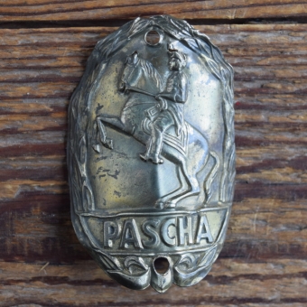 Steuerkopfschild PASCHA, 50er Jahre, Originalschild aus Sammlungsbestand 