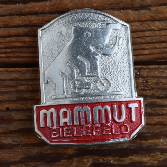 Schutzblechwappen für hinten MAMMUT, 50er Jahre, Originalschild aus Sammlungsbestand 