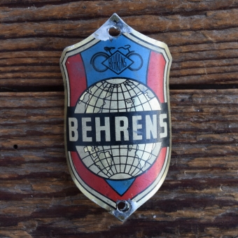 Steuerkopfschild BEHRENS, 50er Jahre, Originalschild aus Sammlungsbestand 