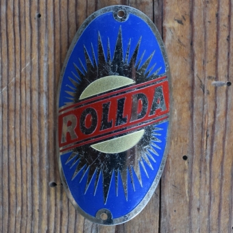 Steuerkopfschild  ROLLDA, 30er Jahre, Originalschild aus Sammlungsbestand 
