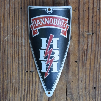 Steuerkopfschild HANNOBLITZ, 50er Jahre, Originalschild aus Sammlungsbestand 