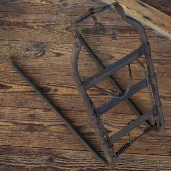 Gepäckträger, orig. 50er Jahre, gebraucht mit Gebrauchsspuren s. Bilder, Breite 16,5cm, Höhe c.a. 40cm 