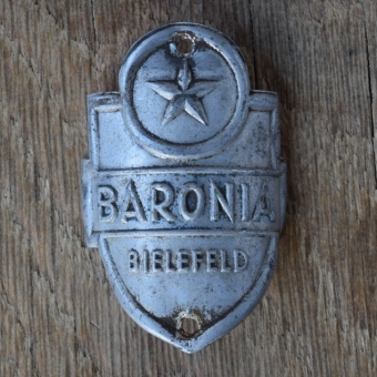 Steuerkopfschild BARONIA, 50er Jahre, Originalschild aus Sammlungsbestand 