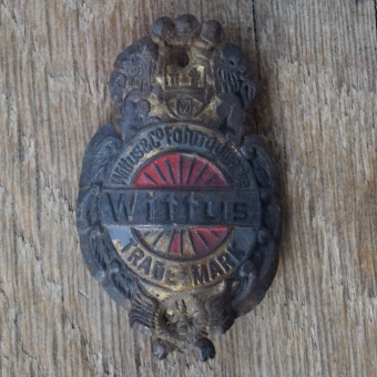 Steuerkopfschild WITTUS, 50er Jahre, Originalschild aus Sammlungsbestand 