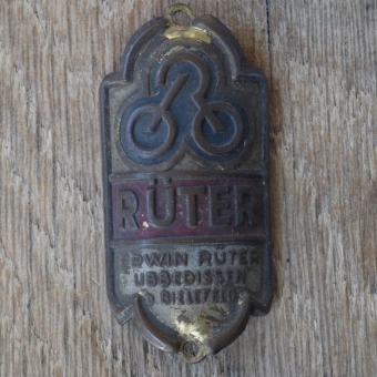 Steuerkopfschild RÜTER, 50er Jahre, Originalschild aus Sammlungsbestand 