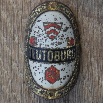 Steuerkopfschild TEUTOBURG, 50er Jahre, Originalschild aus Sammlungsbestand 