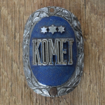 Steuerkopfschild KOMET, 50er Jahre, Originalschild aus Sammlungsbestand 