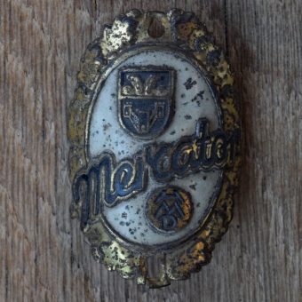 Steuerkopfschild MERCATOR, 50er Jahre, Originalschild aus Sammlungsbestand 